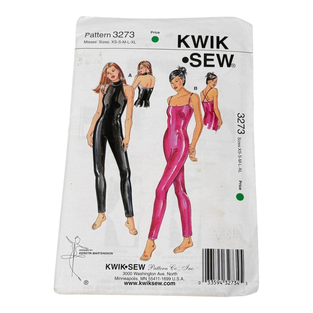 Kwik Sew Sewing Pattern 3273 XS-XL Multi Unitard Halter Catsuit Uncut Sealed